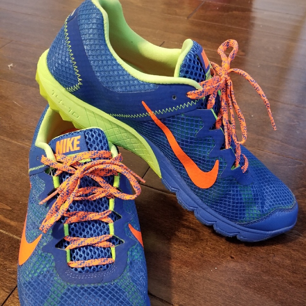 Bright colored Nike running shoes